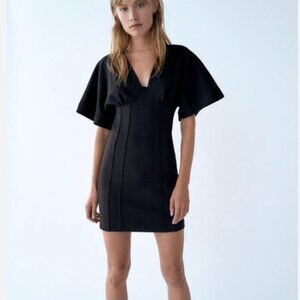 NWT Zara Elegant Black Midi Dress
